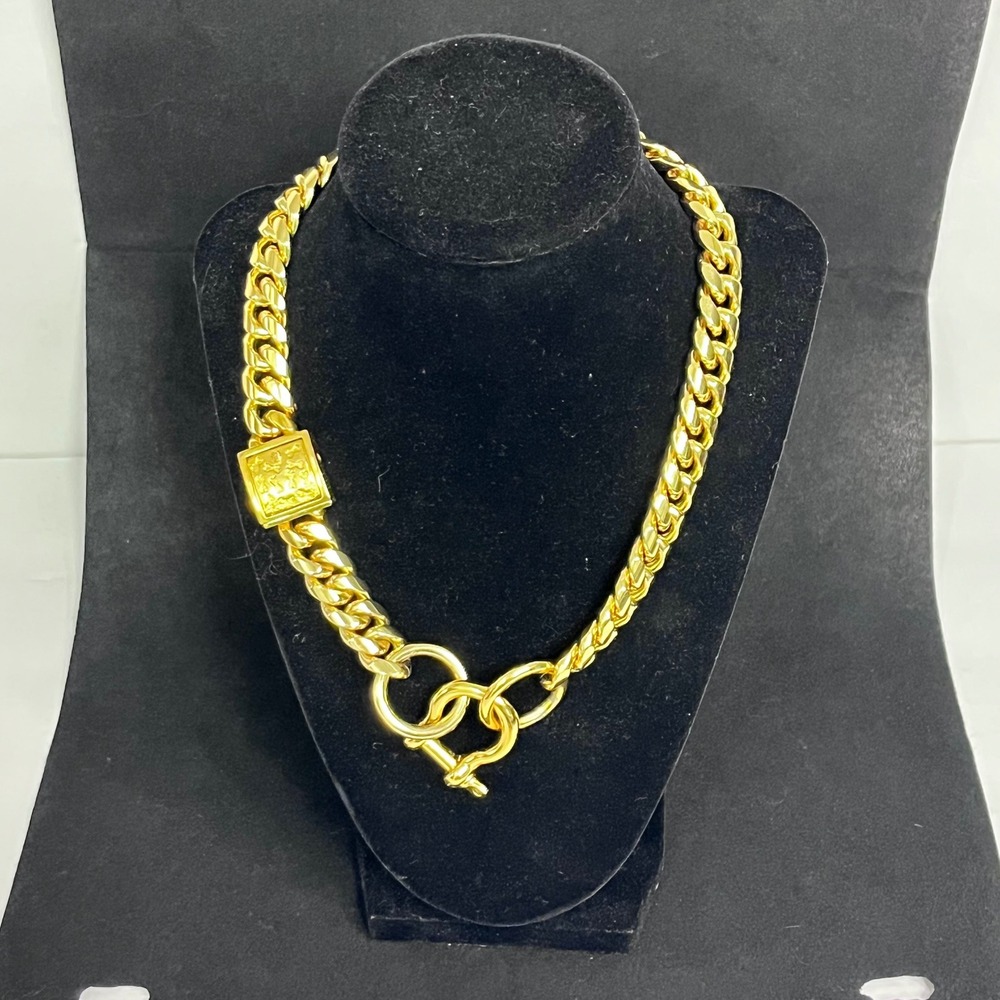 Gold Cuban Link Dog‎ Collar Heavy Duty Chain Pet Jewelry 18.5 Inch